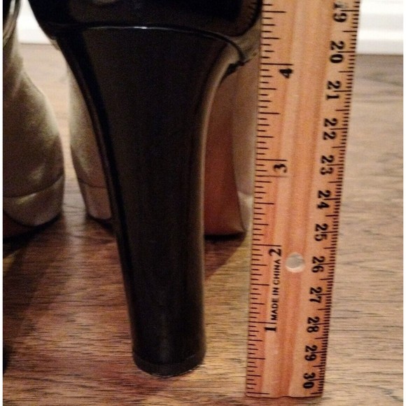 Moschino Size 7.5 Cheap and Chic Peep Toe Heels Suede & Patent Leather Italy - Picture 16 of 16